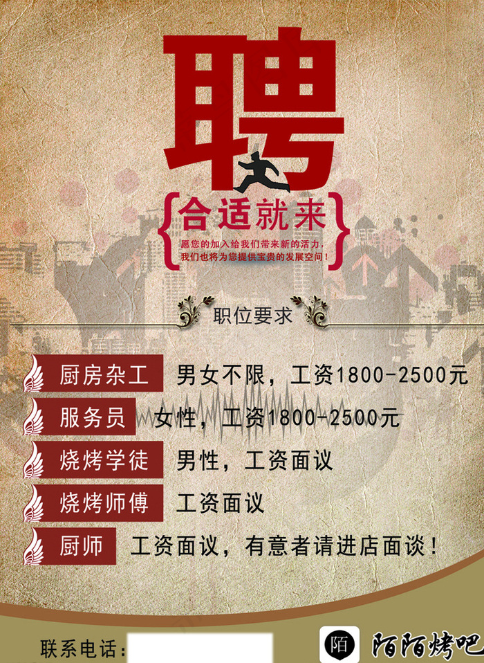 招聘广告图片(2409X3260(DPI:72))psd模版下载