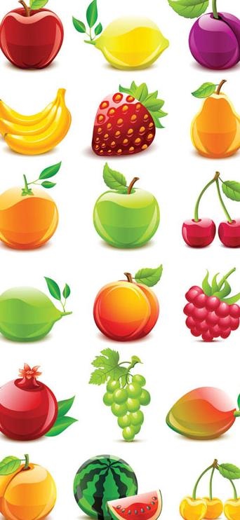 水晶水果矢量素材