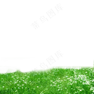 青青花朵草地元素