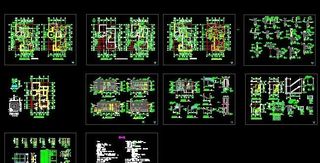 南方二层豪华别墅建施施工图带地下室...