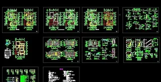 南方二层豪华别墅建施施工图带地下室...