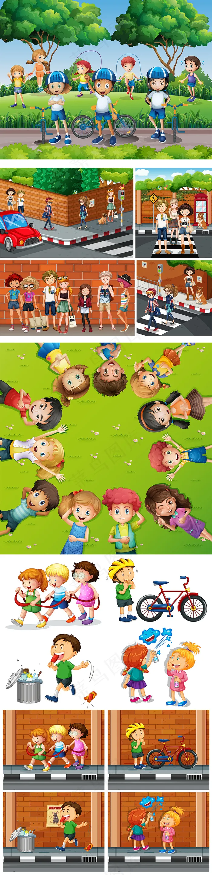 幼儿玩耍儿童形象矢量集合(1139X1139)eps,ai矢量模版下载