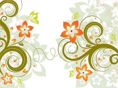 卷草花卉底纹背景矢量素材