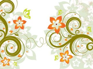 卷草花卉底纹背景矢量素材