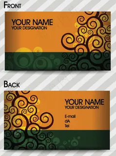 矢量时尚花纹名片