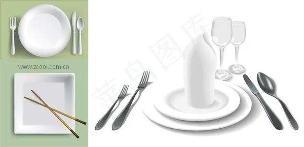 白色餐具矢量素材 白色餐具矢量素材