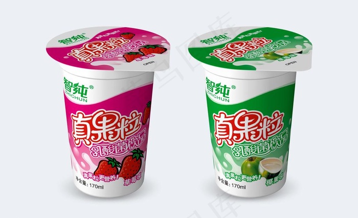 智纯真果粒乳酸菌饮料包装图片cdr矢量模版下载