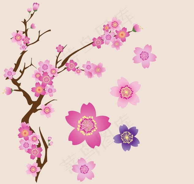 矢量梅花ai矢量模版下载