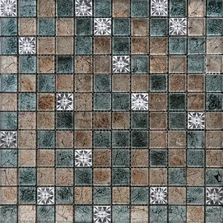 混拼马赛克正面 水晶玻璃马赛克