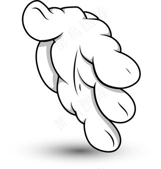 卡通手握手的姿态矢量插图