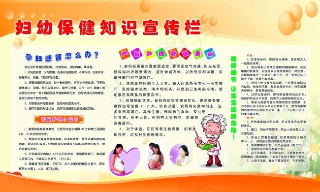 妇幼保健知识宣传栏psd模版下载