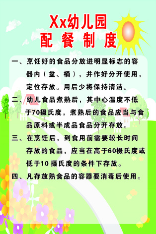 配餐制度cdr矢量模版下载