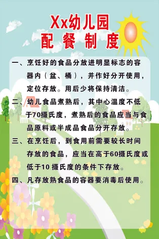 配餐制度cdr矢量模版下载