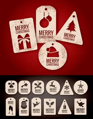 圣诞节标签矢量素材