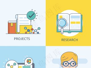 简约化学实验化学用品图标eps矢量...