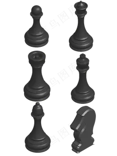 卡通国际象棋棋子