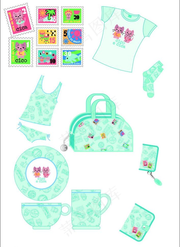 猫咪纹样应用图片