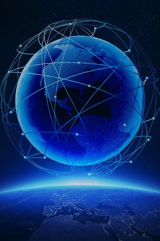 蓝色科技区块链海报背景