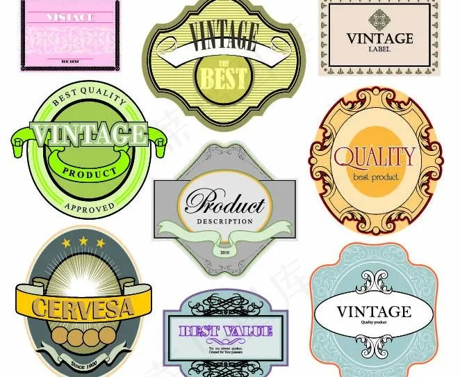 欧式label矢量素材图片eps,ai矢量模版下载