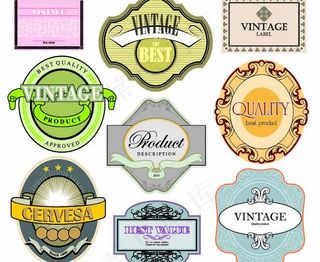 欧式label矢量素材图片