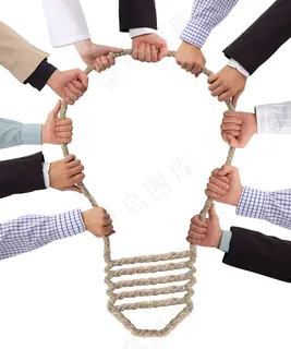 商务团队与灯泡 商务团队与灯泡
