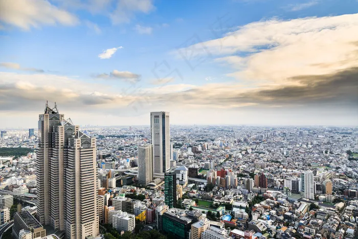 美丽城市鸟瞰风景