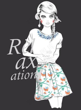 手绘美少女图片