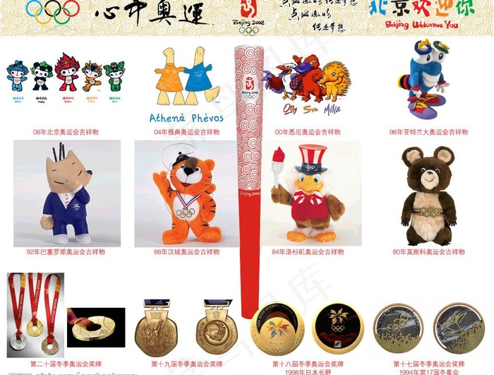 东奥金牌吉祥物图片psd模版下载