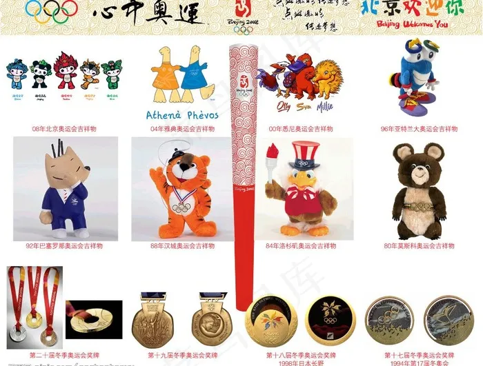 东奥金牌吉祥物图片psd模版下载