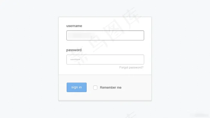 清洁干净的登录框psd模版下载