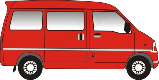 红色面包车矢量文件