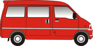 红色面包车矢量文件