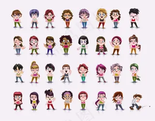 卡通人物形象—矢量素材