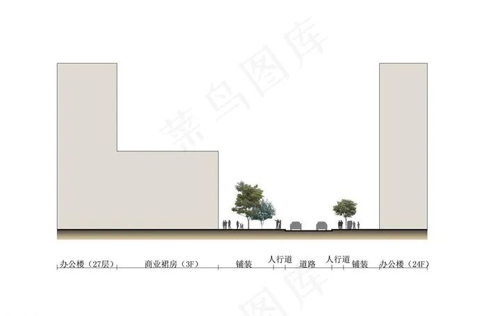 某办公楼绿化种植断面psd模版下载