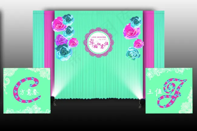 婚礼小清新迎宾效果图(5315X3543(DPI:150))psd模版下载