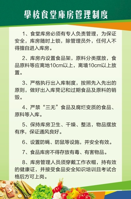 学校食堂库房管理制度cdr矢量模版下载