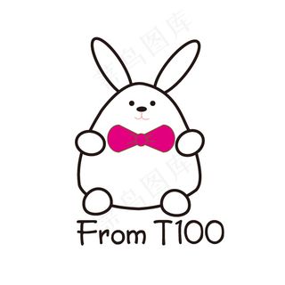 印花矢量图 可爱卡通 动物 兔子 ...