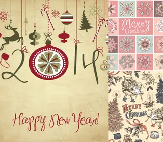 复古2014圣诞背景矢量素材