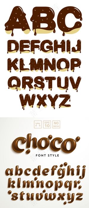 巧克力字体可爱卡通英文字母