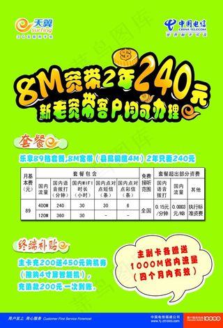 电信8M宽带2年240元