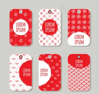 手绘花卉日本标签