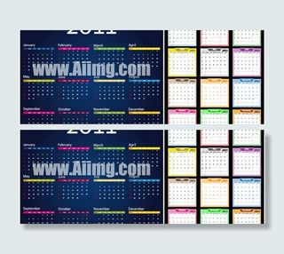 2011简洁日历eps矢量