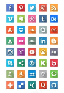 40社交网站图标汇总源文件