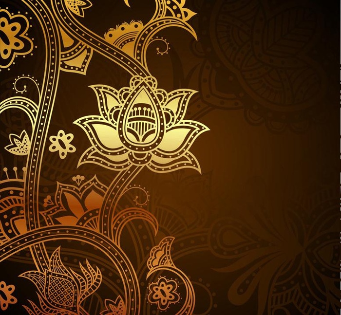 金色欧式梦幻花纹花朵图片