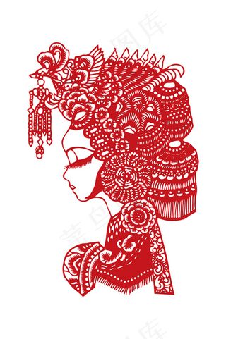 少数民族剪纸头像