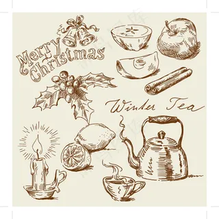 手绘饮食矢量素材