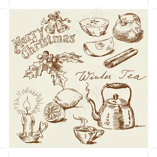 手绘饮食矢量素材