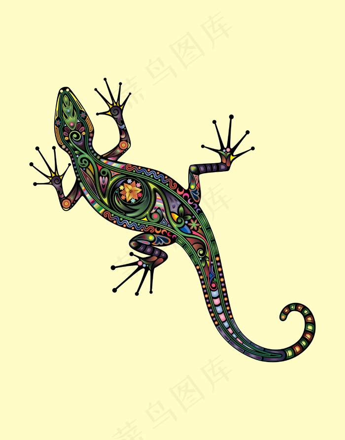 壁虎插画cdr矢量模版下载