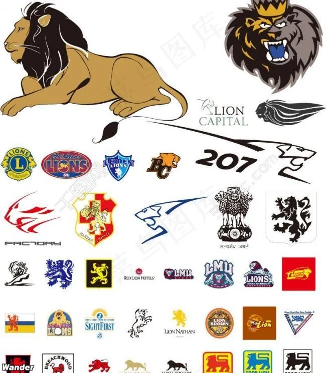 各式各样矢量狮子lionlions ai图片ai矢量模版下载