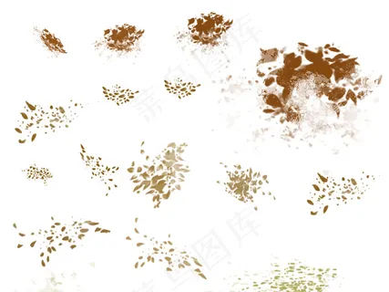 2017花草稻谷落叶修饰的笔刷源文...